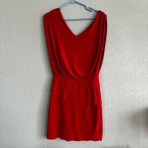 B‎ Darlin Womens Dress Small 5/6 Red Cowl Neck